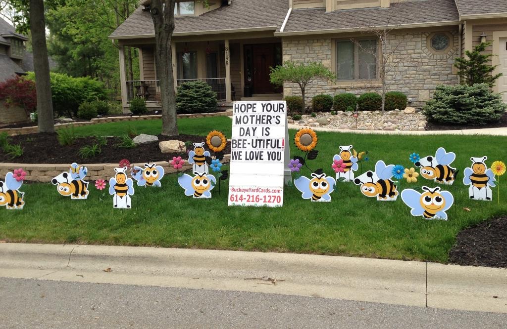 50th anniversary yard card display for Dena and Harvey